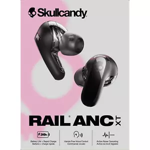 Skullcandy Rail ANC XT Wireless In-Ear Earbuds True Black NEW Noise Canceling - Picture 1 of 11