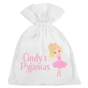 Personalisierte Pyjamatasche für Mädchen Ballerina Schlafanzug Ballett - Bild 1 von 2