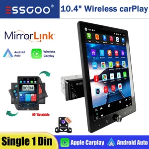 10" Single Din Touch Screen Stereo Bluetooth Radio Car Apple/Android Carplay+CAM - Picture 1 of 14