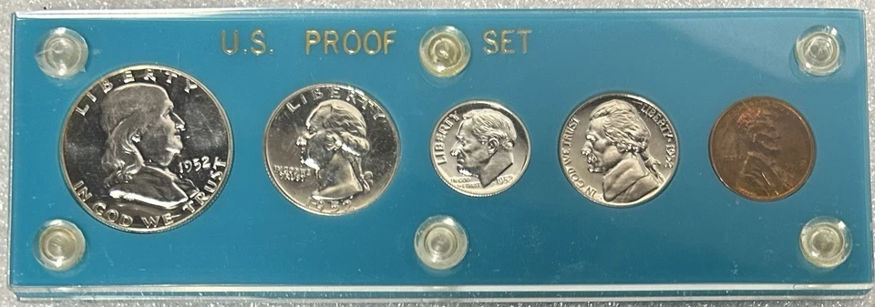 1952 5 Silver Coin Proof Set - In Proof Plastic Holder BX3-24 - Image 1 of 4
