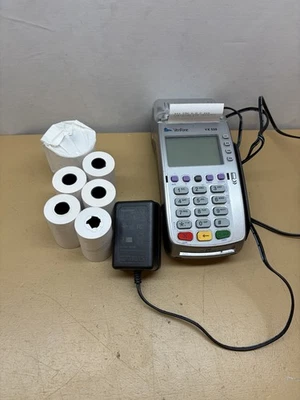 Verifone VX520 VX 520 Credit Card Machine Terminal Reader W Paper And Power - Image 1 of 4
