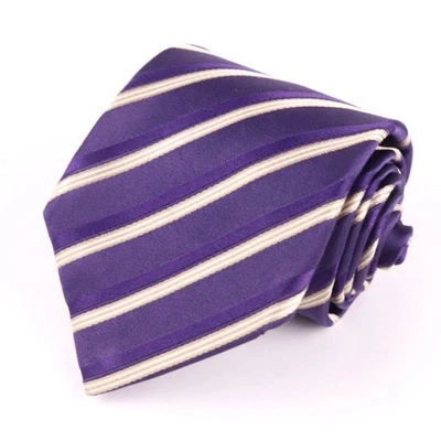 Chester Barry Savile Row Striped Tie, Purple, Made in Japan - Image 1 of 4
