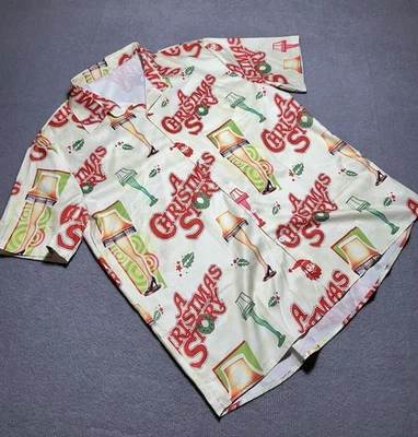 Рубашка с принтом A Christmas Story на пуговицах с коротким рукавом размер большой полиэстер - Изображение 1 из 4