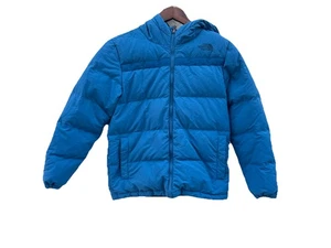 The North Face Boys Youth Blue Reversible Puffer Jacket L/S Sz Medium GREAT! - Picture 1 of 10