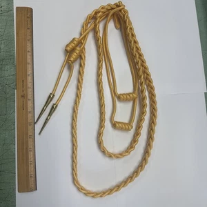 Gold/Nylon Shoulder Cord - Honor Guard Rope 18” - 2 Braid, 2 Loop, 2 Tip - Picture 1 of 4