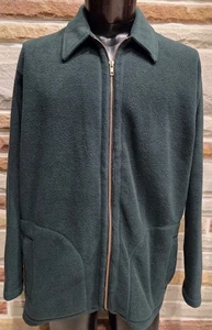 NY Jeans New York & Company giacca felpa verde pile zip XL uomo 46-48 - Foto 1 di 7