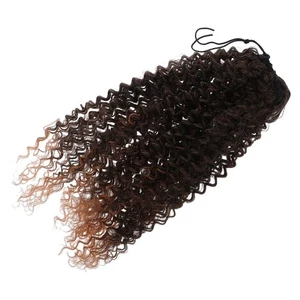 Curly Ponytail Hair Extension Synthetic Drawstring Brown For Women - Picture 1 of 19