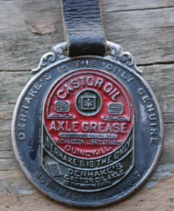 RARE 1910's era RICHARDSON ANTI MONOPOLY OIL & GREASE QUINCY IL Old Watch Fob - Picture 1 of 6