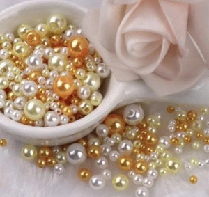 Sachet de + de 150 perles acrylique dégradé Champagne, de 3 à 8 mm, neuf - Bild 1 von 2