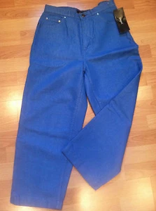 NEW Womens MOM Jeans High Waist Capri Pants SIZE 7 Wide Leg Cropped 28X23 Cotton - Picture 1 of 10