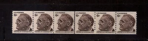 US STAMP 1305 6c Franklin D. Roosevelt COIL LINE STRIP OF 6 MINT NH OG FREE SHIP - Picture 1 of 1