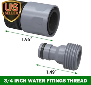 Garden Hose Quick Connector 3/4 Inch Plastic Garden Hose Quick Connect Fittin... - Picture 1 of 7
