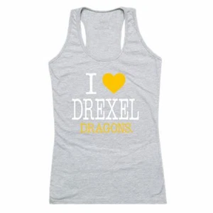 Drexel University Dragons Womens Love Tank Top Tee T-Shirt Heather Grey - Picture 1 of 1
