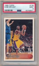 KOBE BRYANT 1996/97 TOPPS #138 RC ROOKIE CARD LOS ANGELES LAKERS SP PSA 9 MINT