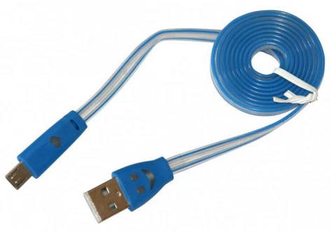 Cavo Micro USB Piatto Con luce Blu - Immagine 1 di 1