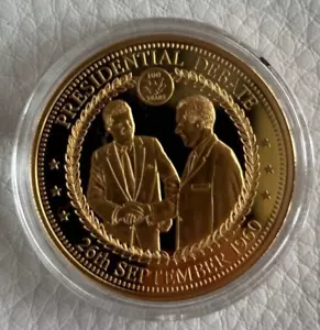 US Presidential Debate 1960 Proof Commemorative 24Kt. Gold Plate 2017 - Picture 1 of 3