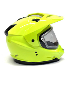 GMAX GM-11S Snowmobile Helmet with Dual Lens Shield Hi-Viz Yellow Size XLarge