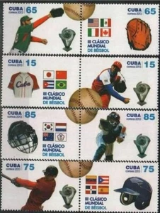 sCUBA Sc# 5368-5371 WORLD BASEBALL tournament CPL set of 4 pairs 2013 MNH - Picture 1 of 1