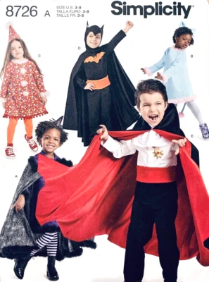Simplicity Pattern 8726 Toddlers & Kids Fancy Dress Costumes Sizes 3-8 - Image 1 of 2