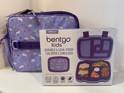 Bentgo Lunch Bento Box/ Matching Bag Kids 2 Piece Deluxe Set Fun Print - Image 1 of 4