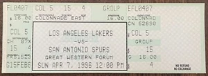 1996 Los Angeles LAKERS vs San Antonio SPURS TICKET David Robinson Magic Johnson - Bild 1 von 2