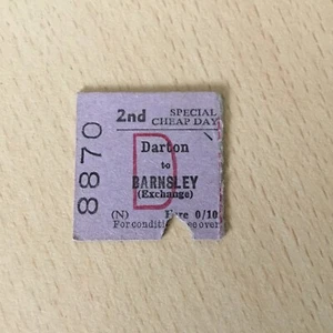 Half. RAILWAY Ticket;. ( Darton. To. Barnsley Exchange, 58, ) - Picture 1 of 1