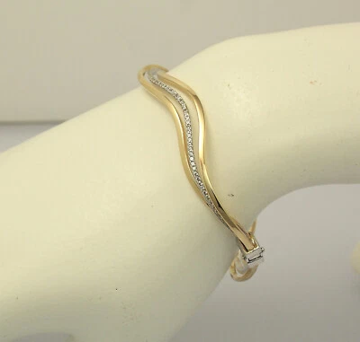 UNIKAT Armreif in 14 kt 14k 585 er Gelb Weiß Gold mit Zirkonia Armband Armspange - Bild 1 von 4