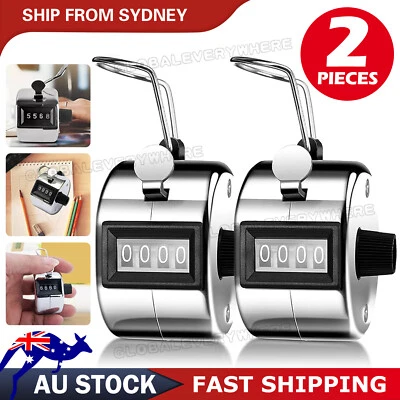 2Pcs 4 Digit Tally Counter Hand Held High Quality Number Clicker Manual Sale - image 1 of 4