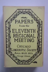 Papiere aus dem Regionaltreffen der Chicago Linguistic Society, 1975 - Bild 1 von 5