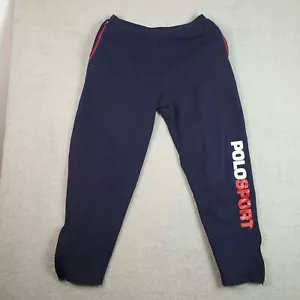 Vintage Polo Sport Ralph Lauren Fleece Pants Mens Large Blue Logo Tim Dillon Y2K - Picture 1 of 19