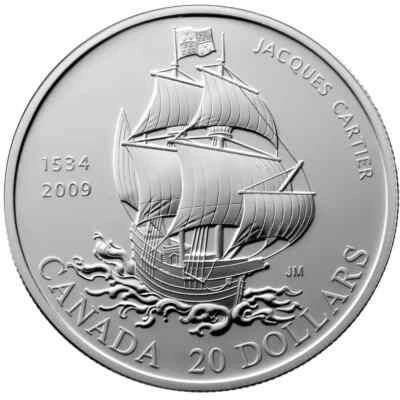 1534-2009 Canada $20 Pure Silver 475th Anniversary of Jacques Cartier Arrival - Image 1 of 2
