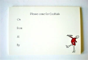 CRANE'S Please Come for Cocktails Set 10 Card Invitations & Envelopes w/Butler - Picture 1 of 8