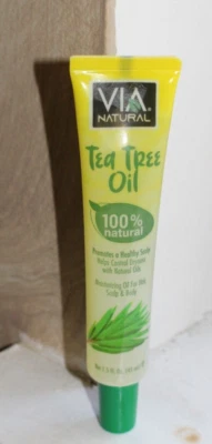 Aceite de árbol de té natural VIA ~ 100 % natural ~ cabello, cuero cabelludo y cuerpo ~ tubo de 1,5 oz Foto 1 de 2