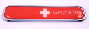 Switzerland Swiss flag Chrome Emblem 3D auto Decal sticker car bike boat 5.3" - Imagen 1 de 2