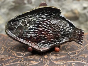 RAKU Studio Pottery Coelacanth Fish Plate Tray Wall Decor, Unmarked, Cornwall - Picture 1 of 14