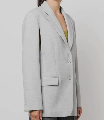 $1230 MM6 Maison Margiela giacca blazer donna argento lana techno taglia 40