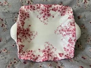 SHELLEY England DAINTY PINK Fine Bone China Square Pin or Nut Tray MINT 051/P - Picture 1 of 7