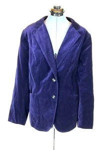 Lane Bryant blue/purple velvet blazer, lined 24 370 - Picture 1 of 3