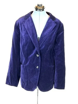 Blazer Lane Bryant terciopelo azul/púrpura, forrado 24 370 Foto 1 de 3