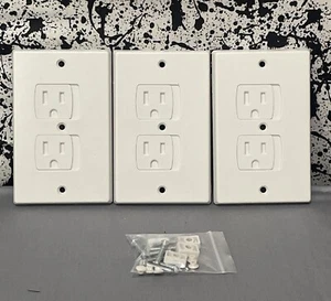 Electric Outlet Covers Baby Safety Self Closing Wall Socket Plugs Plate (3PACK) - Picture 1 of 9