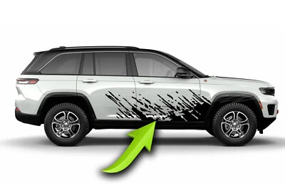 Mud Splash Side Door Racing Stripes Decal FITS 2022 & up Jeep Grand Cherokee  - Изображение 1 из 2