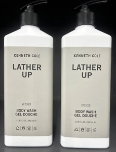 2 Bottles Kenneth Cole Vetiver BODY WASH Lather Up 12.8oz Each - Picture 1 of 5