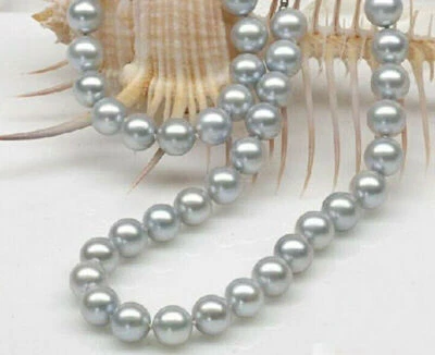 12mm South Sea Shell Pearl Round Beads Choker Knot Necklace 20" AAA Magnet Clasp - Image 1 of 4