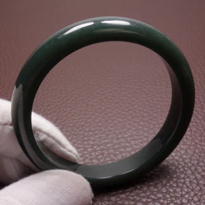 58 mm zertifiziert natürlich schwarz grün Hetian Nephrit Jade Armband Armreif Y4633 - Bild 1 von 11
