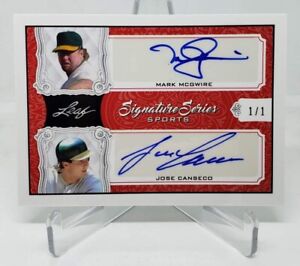Jose Canseco Mark McGwire 2021 Leaf Signature Auto - 1st Certified Bash Brothers