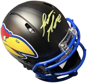Kansas Jayhawks Lance Leipold Signed Black Mini Helmet JSA Certified - Picture 1 of 1