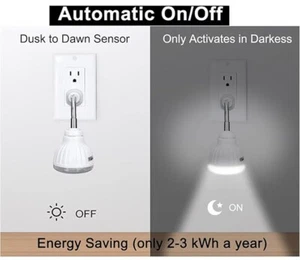 23-LED Motion Sensor LED Light Easy Plug-In Smart Photocell Sensor Flexible Arm - Picture 1 of 7