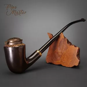Mr. Brog WOODEN TOBACCO SMOKING PIPE Churchwarden 320 Respublica Black Pear Box - Foto 1 di 5