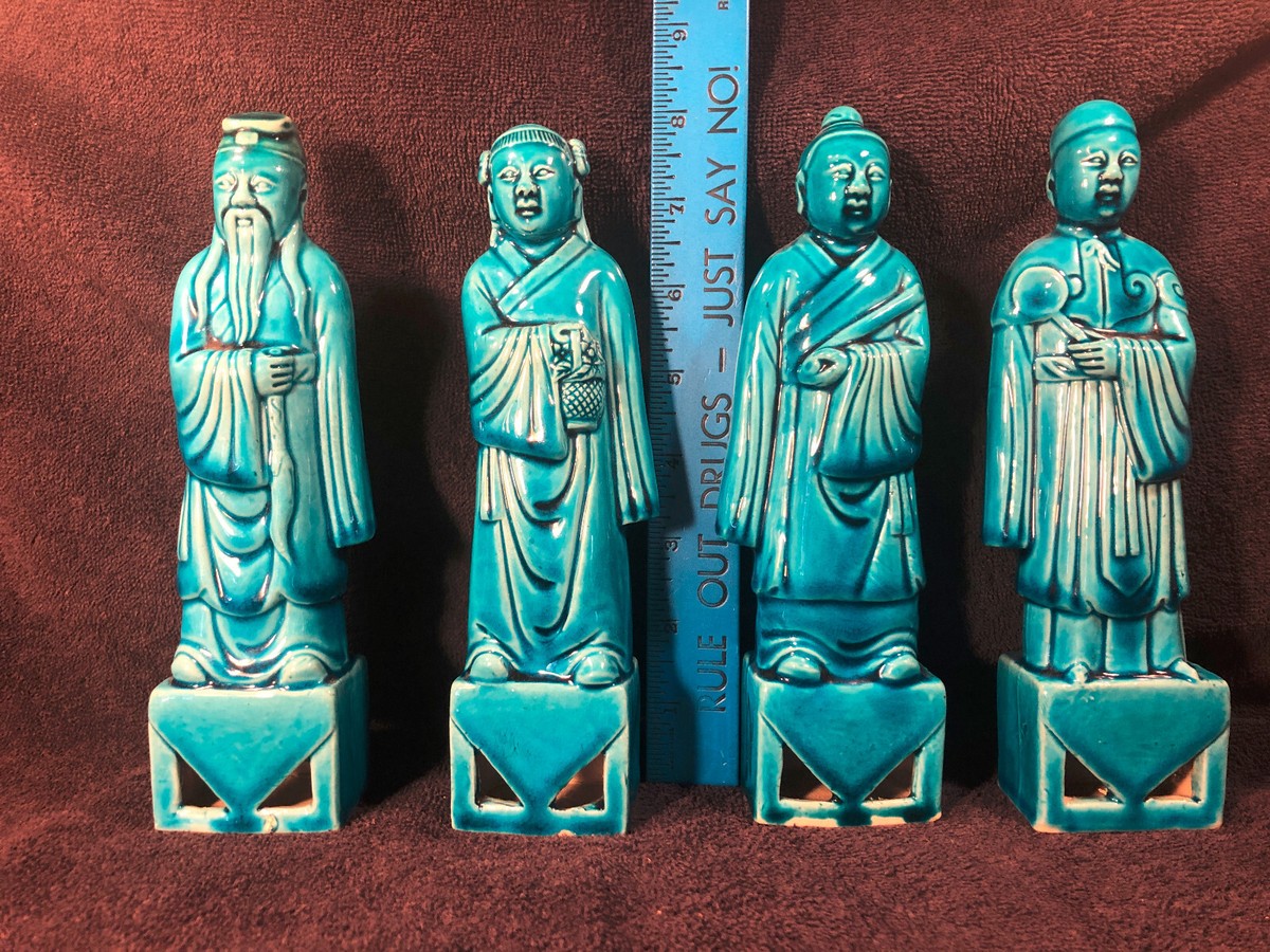 陶瓷蓝色清朝(1644-1911) 中国朝代中国风雕像、雕像| eBay