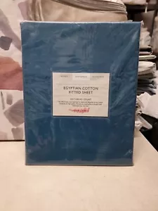 John Lewis Double Fitted Sheet 200TC Crisp & Fresh 135 X 190cm DOUBLE TEAL. - Picture 1 of 6